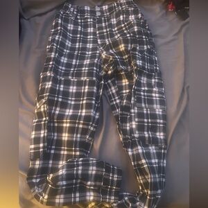 Almost Famous Black and White Plaid Cargo Pants